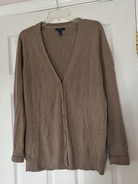 Gap V-Neck Cardigan Button Up Mocha Brown Size Large